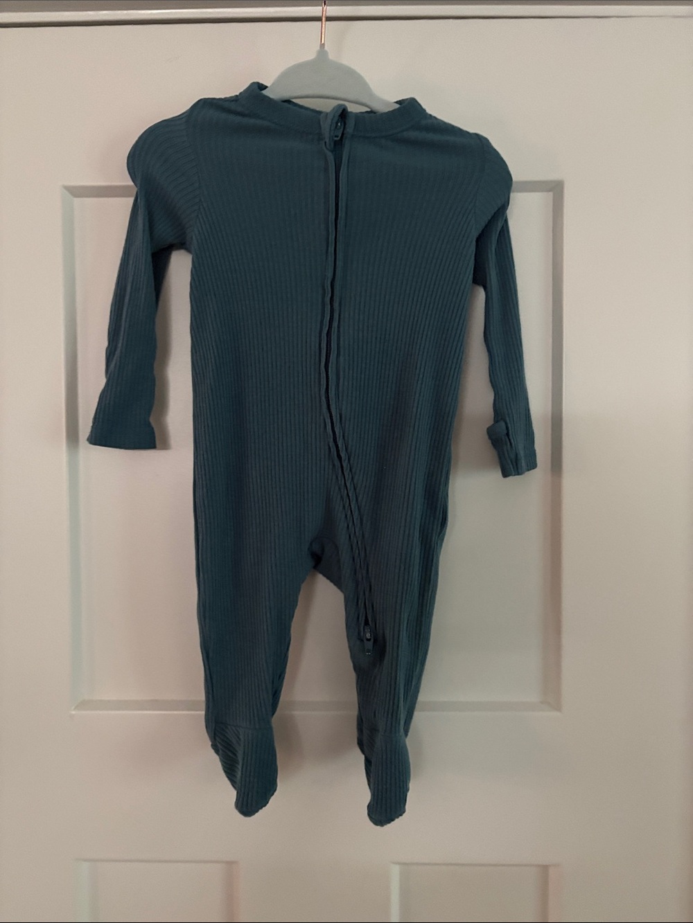 Old Navy Baby Boy Ribbed Footed One-Piece Onesie - Blue 0-3 Months